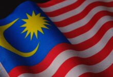 A Close-Up Shot of the Flag of Malaysia