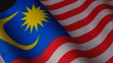 A Close-Up Shot of the Flag of Malaysia